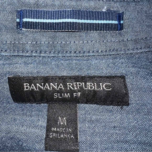 Banana Republic Slim Fit Pearl Snap Mens Size Medium - Picture 3 of 8